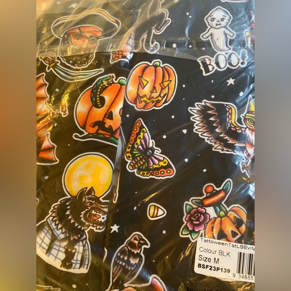 Blackmilk “TATTOWEEN BLACK LONG SLEEVE EVIL MINI SKATER DRESS” Size Medium M NWT - Picture 11 of 16